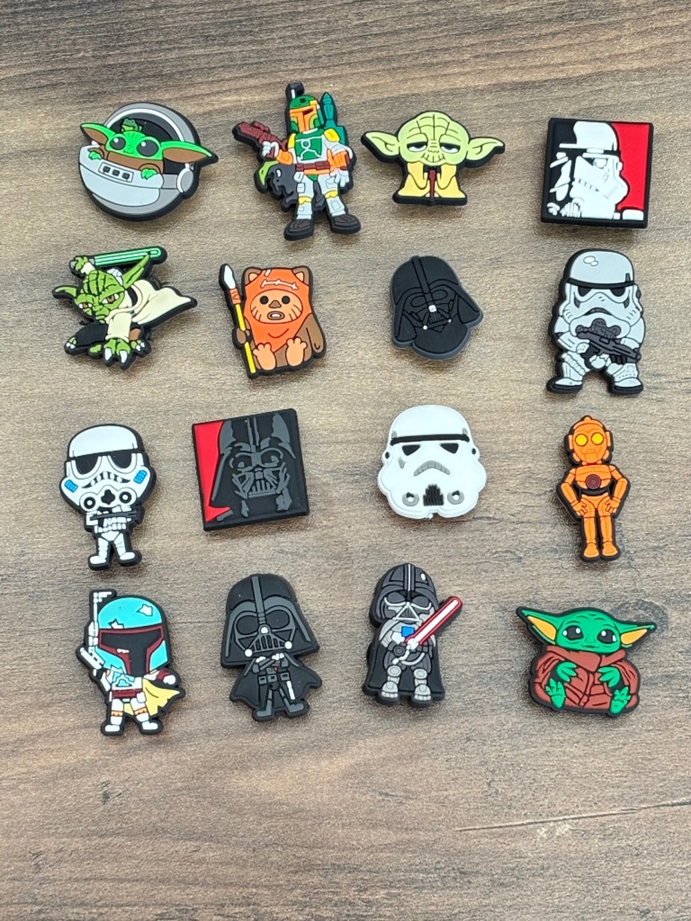 Star Wars Shoe Crocs Charms Grogu Mandalorian Darth Vader Storm Trooper Lot 16